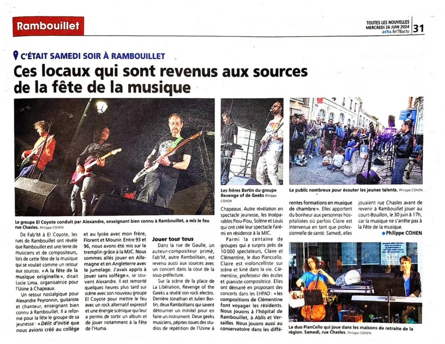 Article de presse — Duo pianCCello (actu.fr / 78actu)