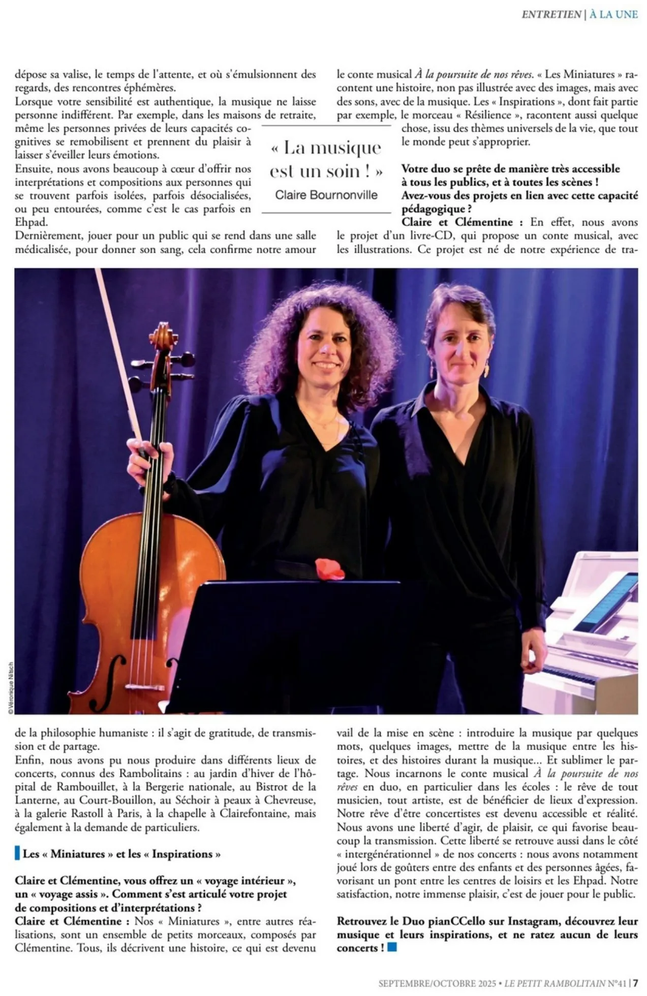 Article de presse — Duo pianCCello (Le Petit Rambolitain)